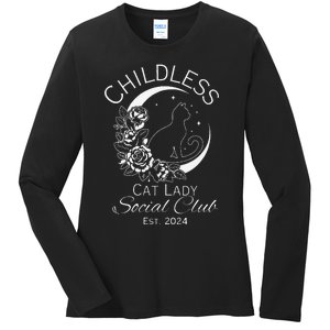 Childless Cat Lady Social Club Est 2024 Kamala Harris 2024 Ladies Long Sleeve Shirt