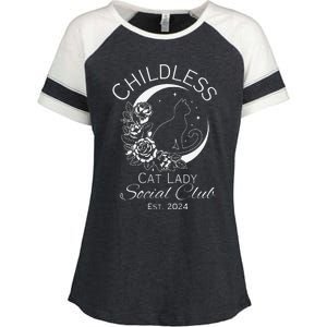 Childless Cat Lady Social Club Est 2024 Kamala Harris 2024 Enza Ladies Jersey Colorblock Tee