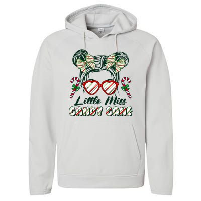 Cute Christmas Little Miss Candy Cane Performance Fleece Hoodie