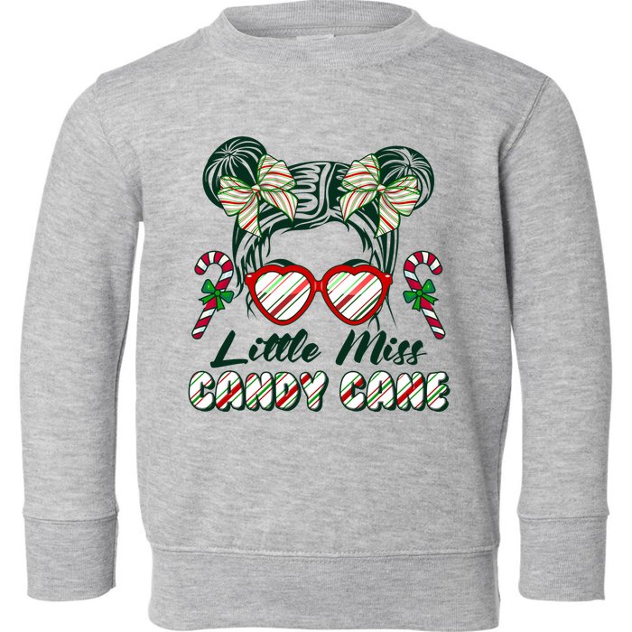 Cute Christmas Little Miss Candy Cane Toddler Sweatshirt