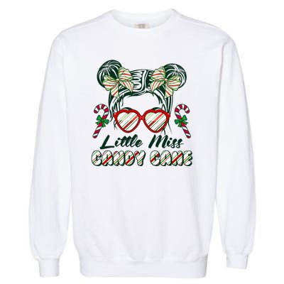 Cute Christmas Little Miss Candy Cane Garment-Dyed Sweatshirt