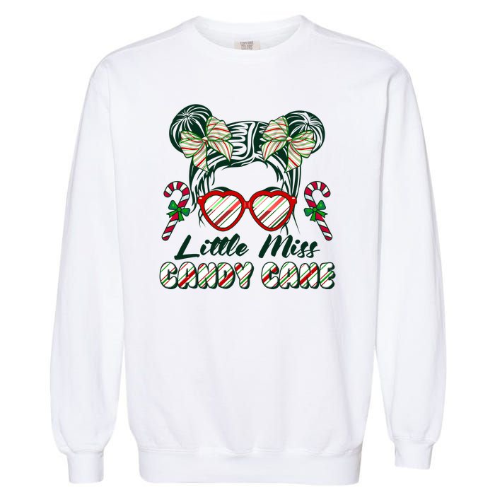 Cute Christmas Little Miss Candy Cane Garment-Dyed Sweatshirt