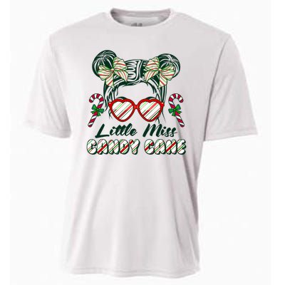 Cute Christmas Little Miss Candy Cane Cooling Performance Crew T-Shirt