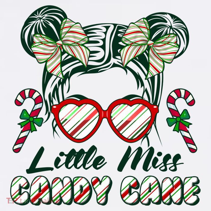 Cute Christmas Little Miss Candy Cane T-Shirt
