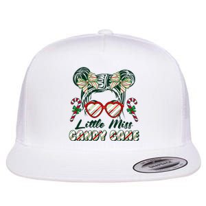 Cute Christmas Little Miss Candy Cane Flat Bill Trucker Hat