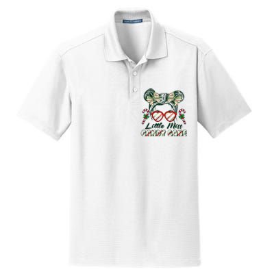 Cute Christmas Little Miss Candy Cane Dry Zone Grid Polo