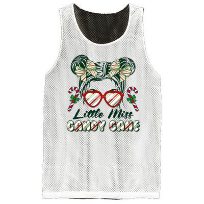 Cute Christmas Little Miss Candy Cane Mesh Reversible Basketball Jersey Tank