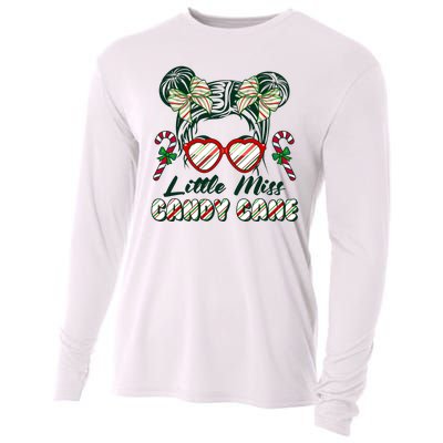 Cute Christmas Little Miss Candy Cane Cooling Performance Long Sleeve Crew