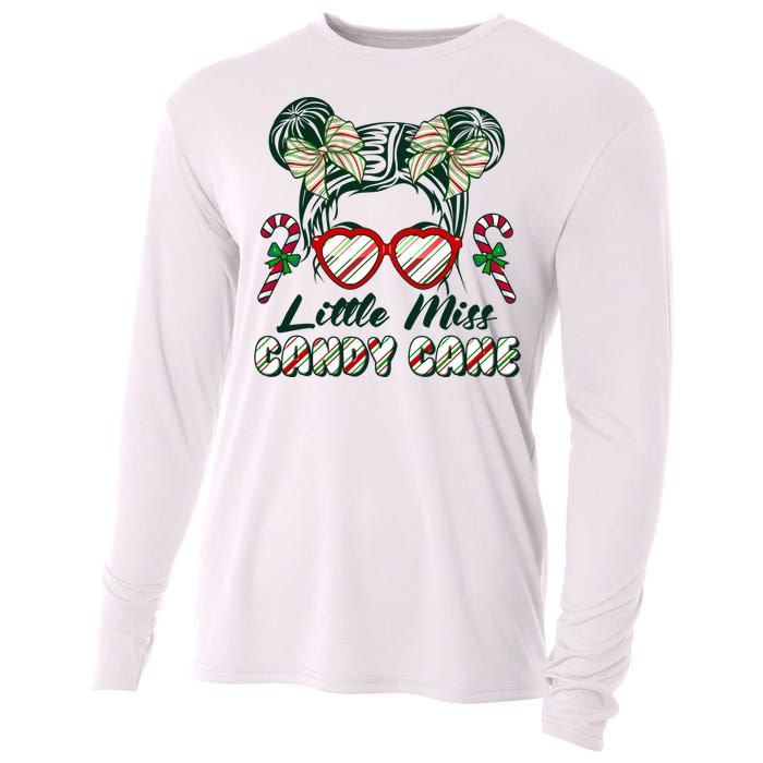 Cute Christmas Little Miss Candy Cane Cooling Performance Long Sleeve Crew