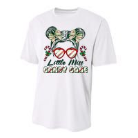 Cute Christmas Little Miss Candy Cane Performance Sprint T-Shirt