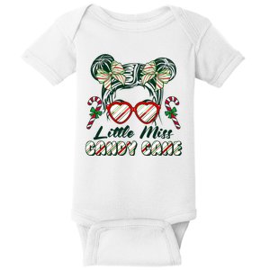 Cute Christmas Little Miss Candy Cane Baby Bodysuit