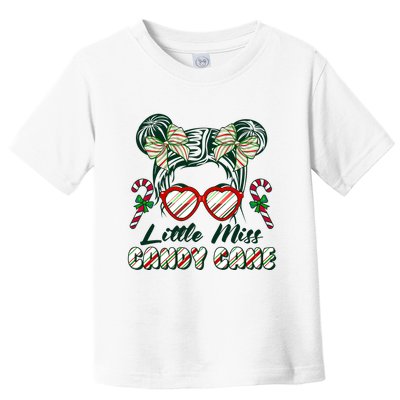 Cute Christmas Little Miss Candy Cane Toddler T-Shirt