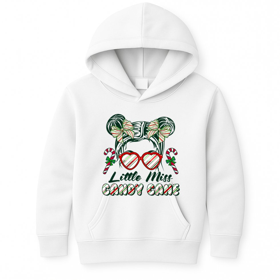 Cute Christmas Little Miss Candy Cane Kids Hoodie