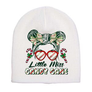 Cute Christmas Little Miss Candy Cane Short Acrylic Beanie