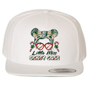 Cute Christmas Little Miss Candy Cane Wool Snapback Cap