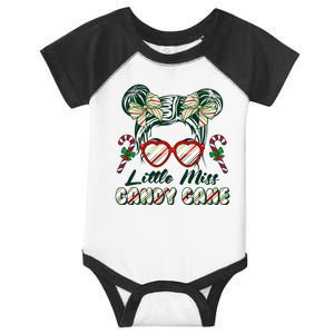 Cute Christmas Little Miss Candy Cane Infant Baby Jersey Bodysuit