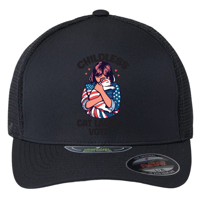 Childless Cat Ladies Vote Graphic Flexfit Unipanel Trucker Cap