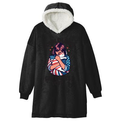 Childless Cat Ladies Vote Graphic Hooded Wearable Blanket