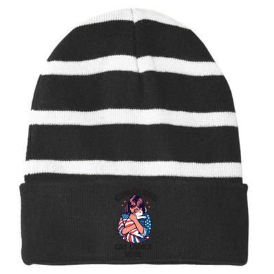 Childless Cat Ladies Vote Graphic Striped Beanie with Solid Band