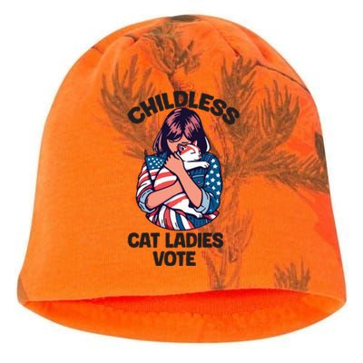 Childless Cat Ladies Vote Graphic Kati - Camo Knit Beanie