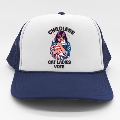 Childless Cat Ladies Vote Graphic Trucker Hat