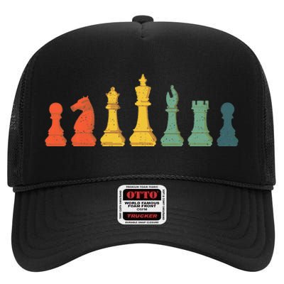 Cool Chess Lover Art Chess Players Novelty High Crown Mesh Back Trucker Hat