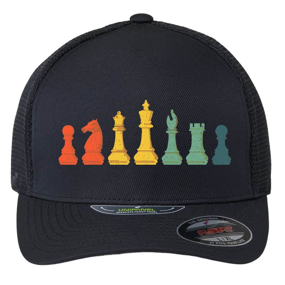 Cool Chess Lover Art Chess Players Novelty Flexfit Unipanel Trucker Cap