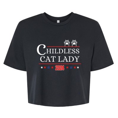 Childless Cat Lady 2024 Pro Kamala Harris Bella+Canvas Jersey Crop Tee