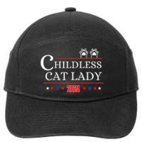 Childless Cat Lady 2024 Pro Kamala Harris 7-Panel Snapback Hat