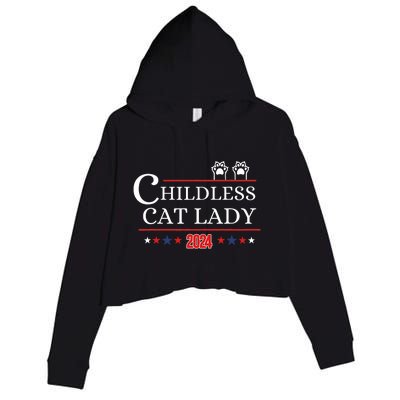 Childless Cat Lady 2024 Pro Kamala Harris Crop Fleece Hoodie