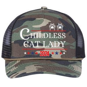 Childless Cat Lady 2024 Pro Kamala Harris Retro Rope Trucker Hat Cap