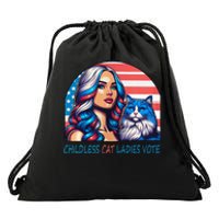 Childless Cat Ladies Vote Rosie The Riveter Drawstring Bag