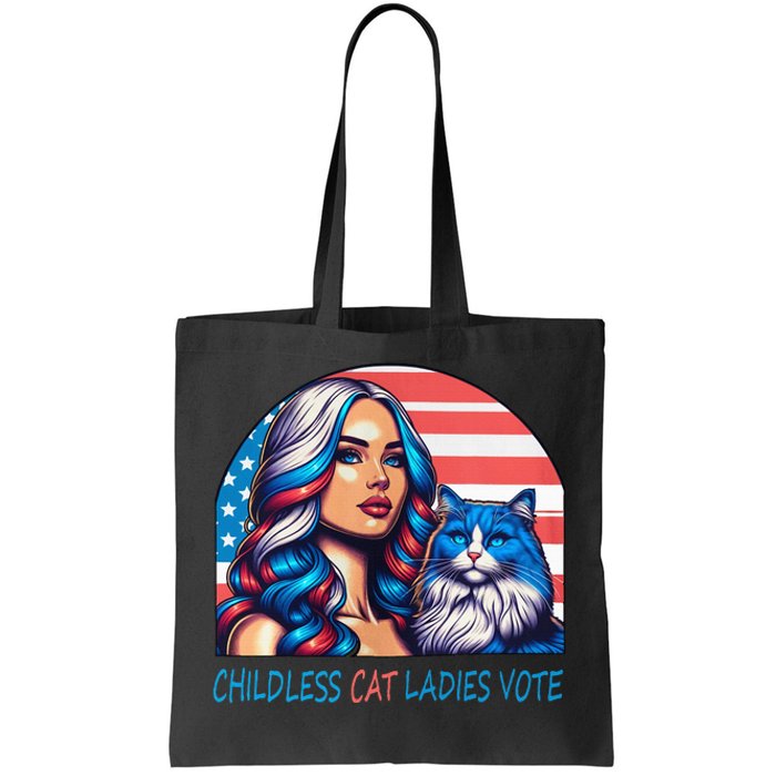 Childless Cat Ladies Vote Rosie The Riveter Tote Bag