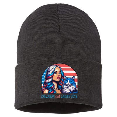 Childless Cat Ladies Vote Rosie The Riveter Sustainable Knit Beanie