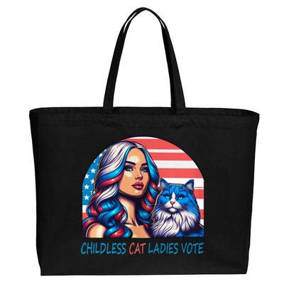 Childless Cat Ladies Vote Rosie The Riveter Cotton Canvas Jumbo Tote