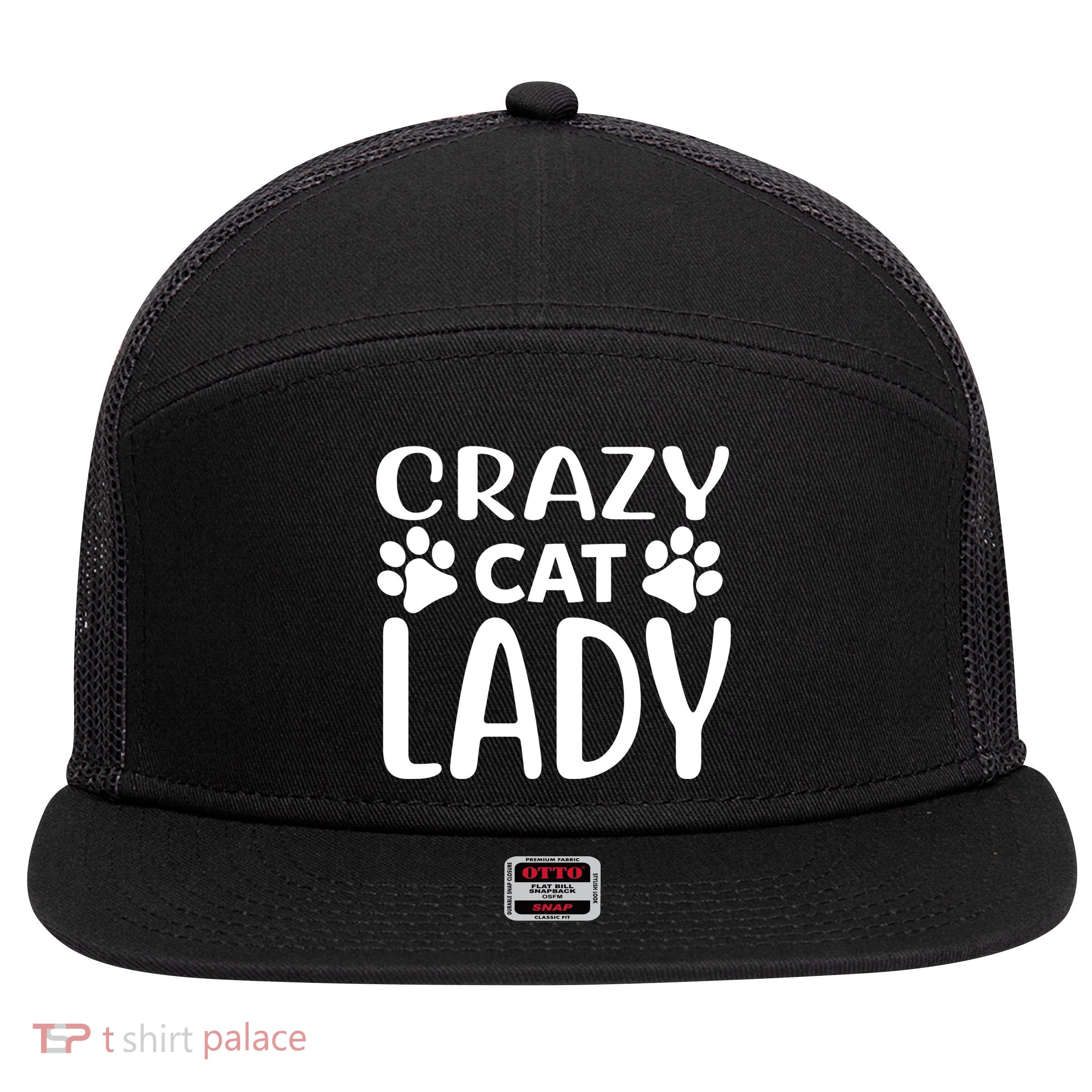 Crazy Cat Lady 7 Panel Mesh Trucker Snapback Hat
