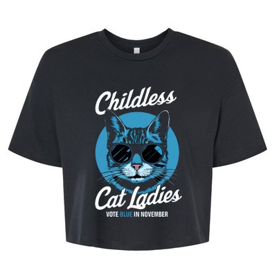 Childless Cat Ladies Vote Blue Graphic Bella+Canvas Jersey Crop Tee