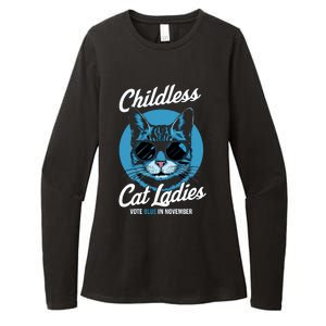 Childless Cat Ladies Vote Blue Graphic Womens CVC Long Sleeve Shirt