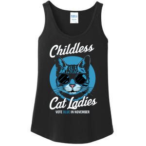 Childless Cat Ladies Vote Blue Graphic Ladies Essential Tank