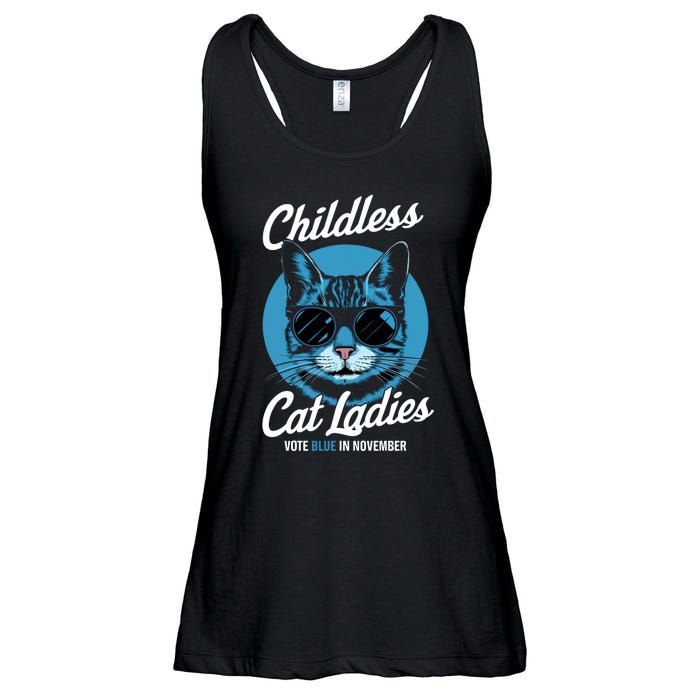 Childless Cat Ladies Vote Blue Graphic Ladies Essential Flowy Tank