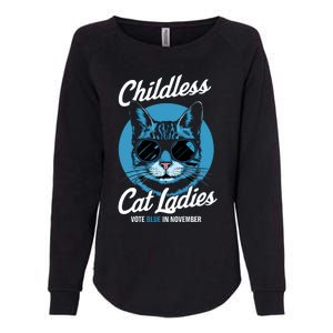 Childless Cat Ladies Vote Blue Graphic Womens California Wash Sweatshirt