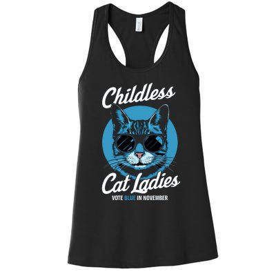 Childless Cat Ladies Vote Blue Graphic Women's Racerback Tank