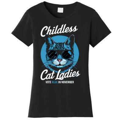 Childless Cat Ladies Vote Blue Graphic Women's T-Shirt