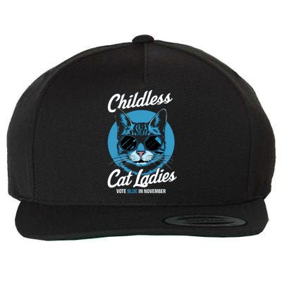 Childless Cat Ladies Vote Blue Graphic Wool Snapback Cap