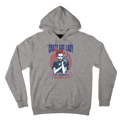 Crazy Cat Lady For Kamala 2024 Tall Hoodie