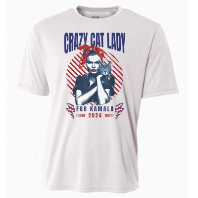 Crazy Cat Lady For Kamala 2024 Cooling Performance Crew T-Shirt