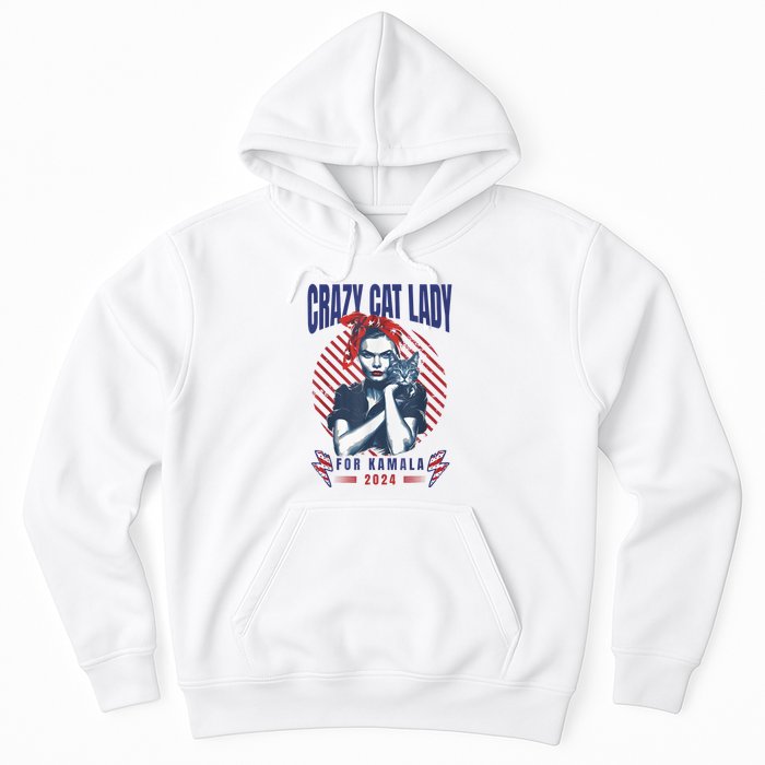 Crazy Cat Lady For Kamala 2024 Hoodie