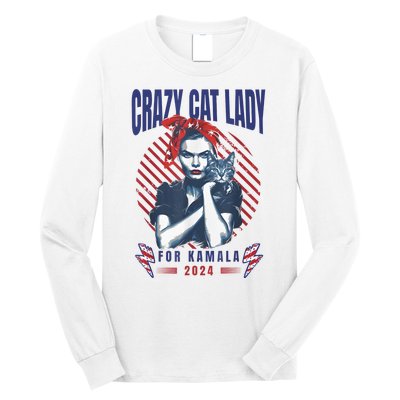 Crazy Cat Lady For Kamala 2024 Long Sleeve Shirt