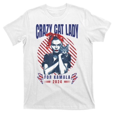 Crazy Cat Lady For Kamala 2024 T-Shirt