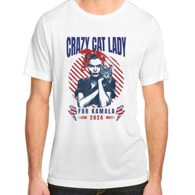 Crazy Cat Lady For Kamala 2024 Adult ChromaSoft Performance T-Shirt